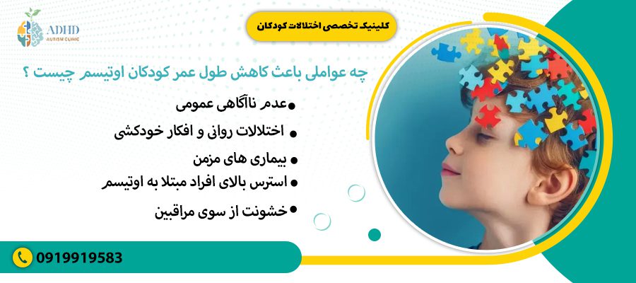 چه عواملی باعث کاهش طول عمر کودکان اوتیسم چیست ؟